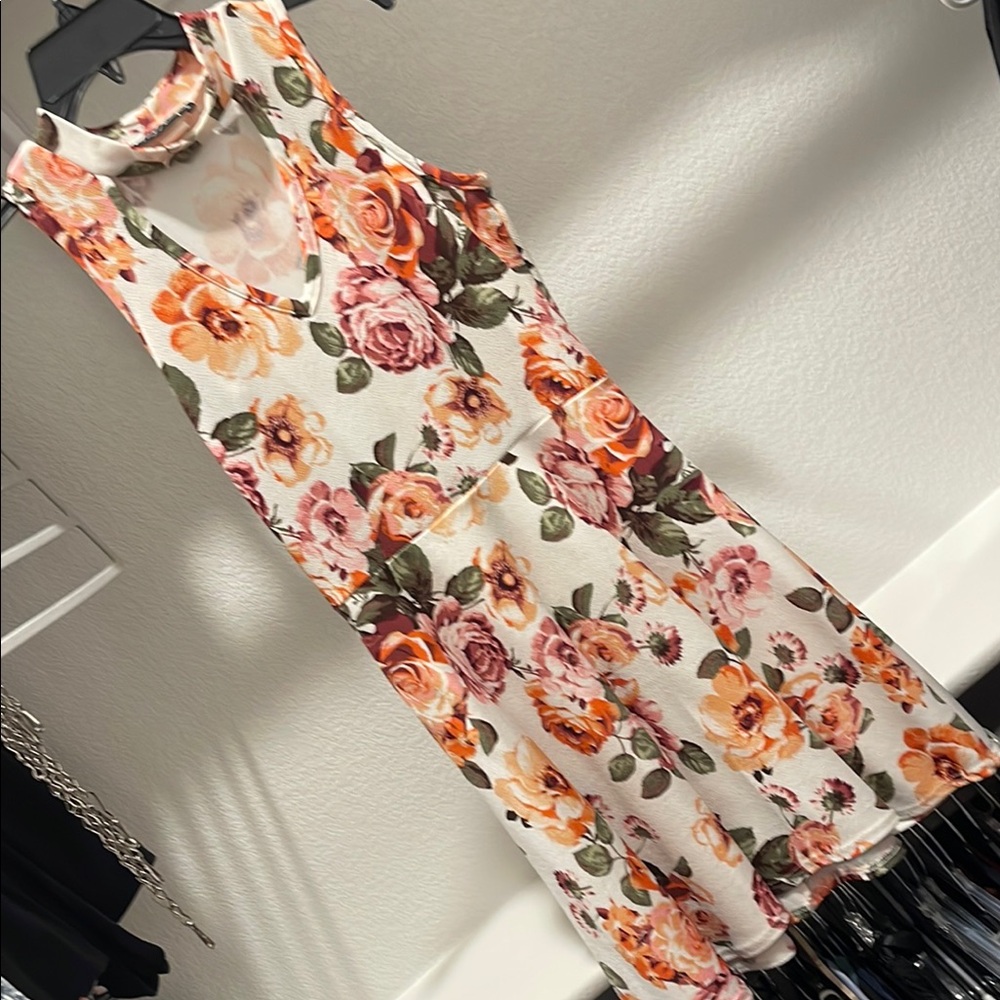French Atmosphere Cream Halter Sundress Mini-SMALL